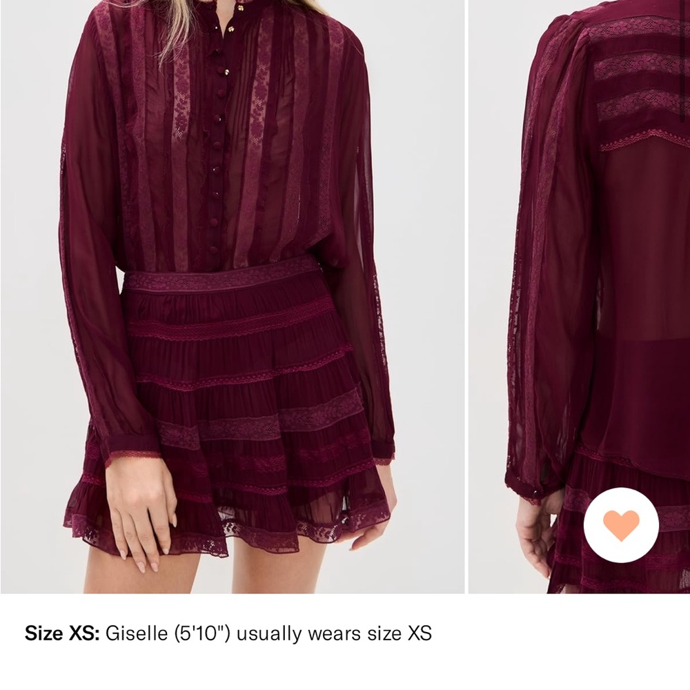 LoveShackFancy Burgundy Blouse